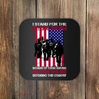 I Stand For The National Anthem Defending This Country Coaster thumb 0