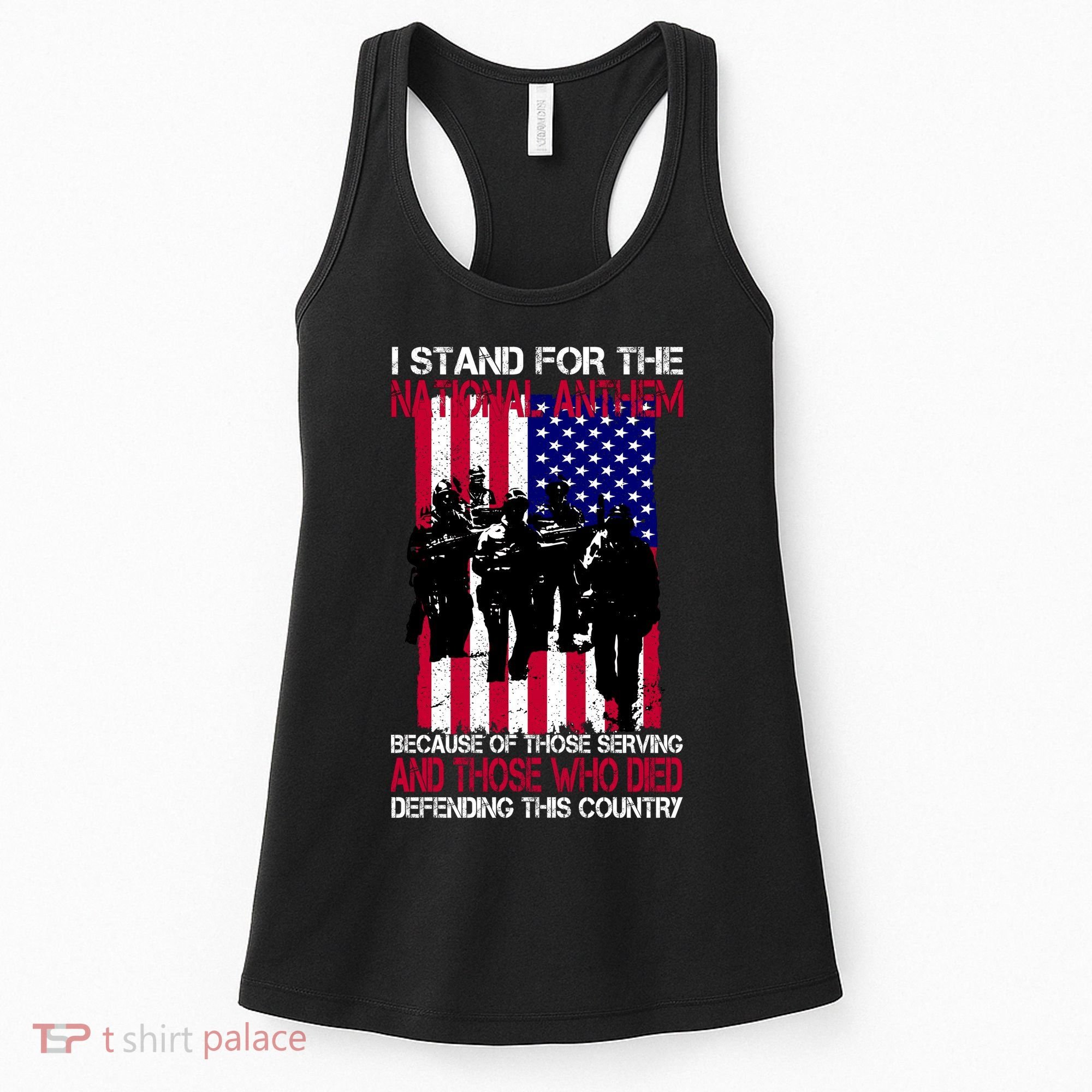 I Stand For The National Anthem Defending This Country Women's Tank Top