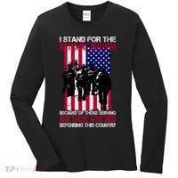 I Stand For The National Anthem Defending This Country Women's Long Sleeve Shirt thumb 0