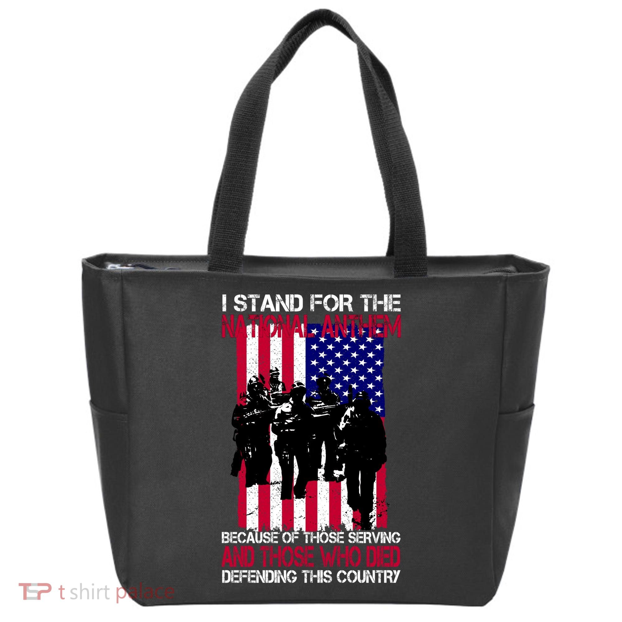 I Stand For The National Anthem Defending This Country Tote Bag