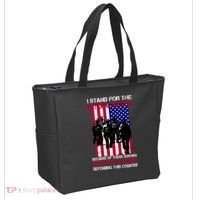 I Stand For The National Anthem Defending This Country Tote Bag thumb 2