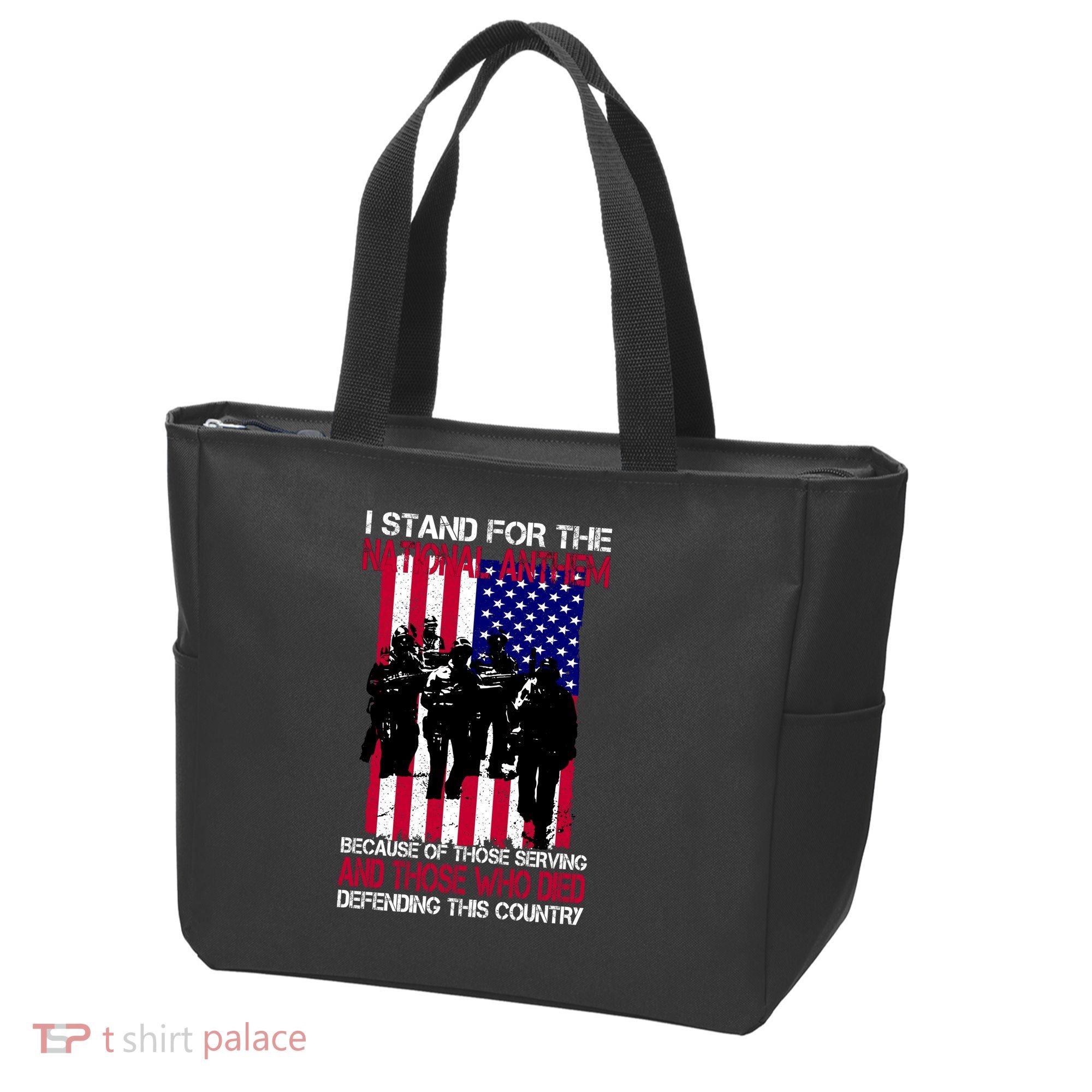 I Stand For The National Anthem Defending This Country Tote Bag