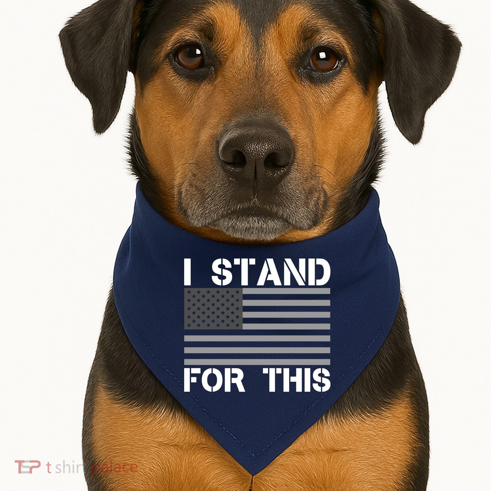 I Stand For This USA Flag USA-Made Doggie Bandana