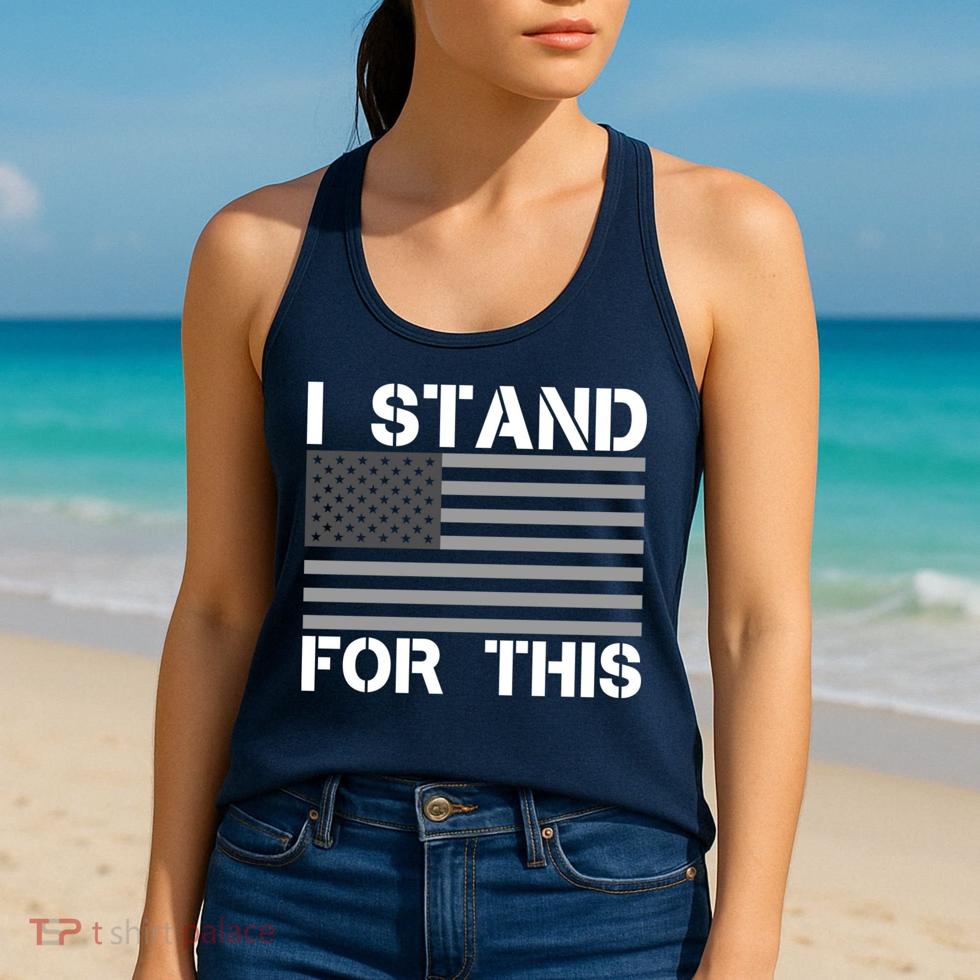 I Stand For This USA Flag Women's Tank Top