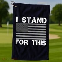 I Stand For This USA Flag Golf Towel thumb 1