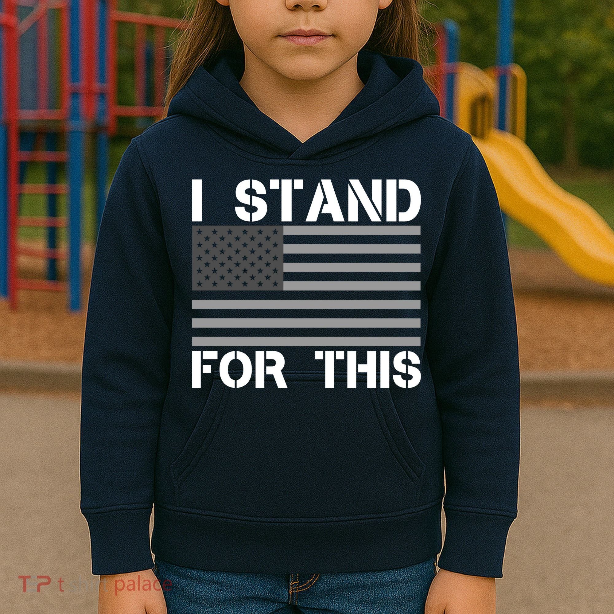 I Stand For This USA Flag Kids Hoodie