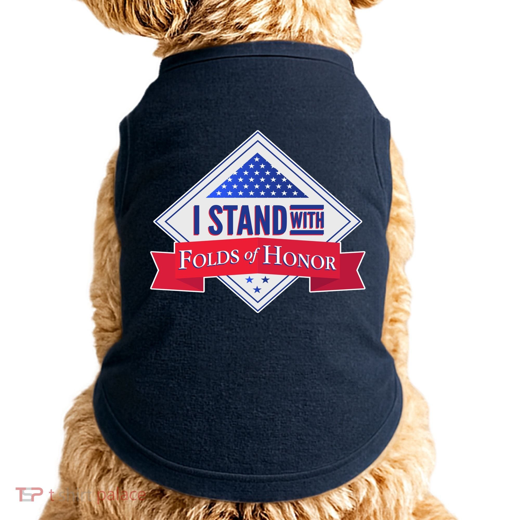 I Stand With Folds Of Honor Doggie Tank