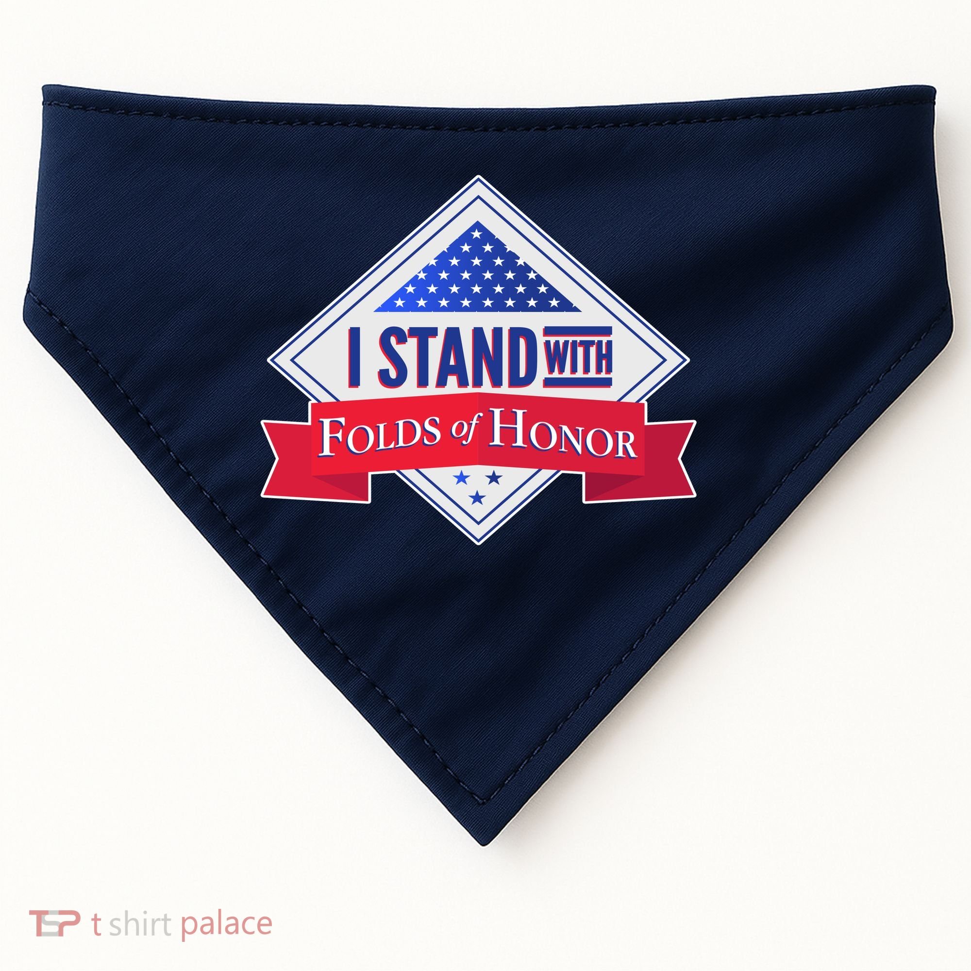 I Stand With Folds Of Honor USA-Made Doggie Bandana