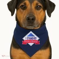 I Stand With Folds Of Honor USA-Made Doggie Bandana thumb 1
