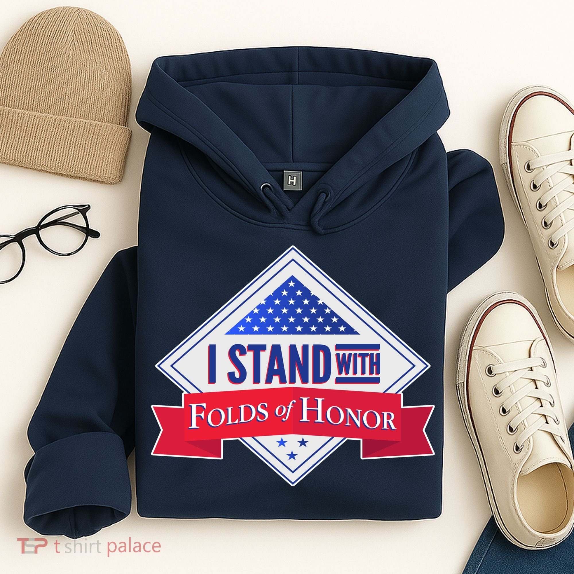 I Stand With Folds Of Honor Hoodie