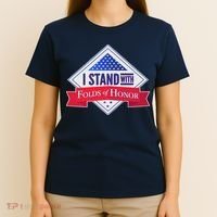 I Stand With Folds Of Honor T-Shirt thumb 4