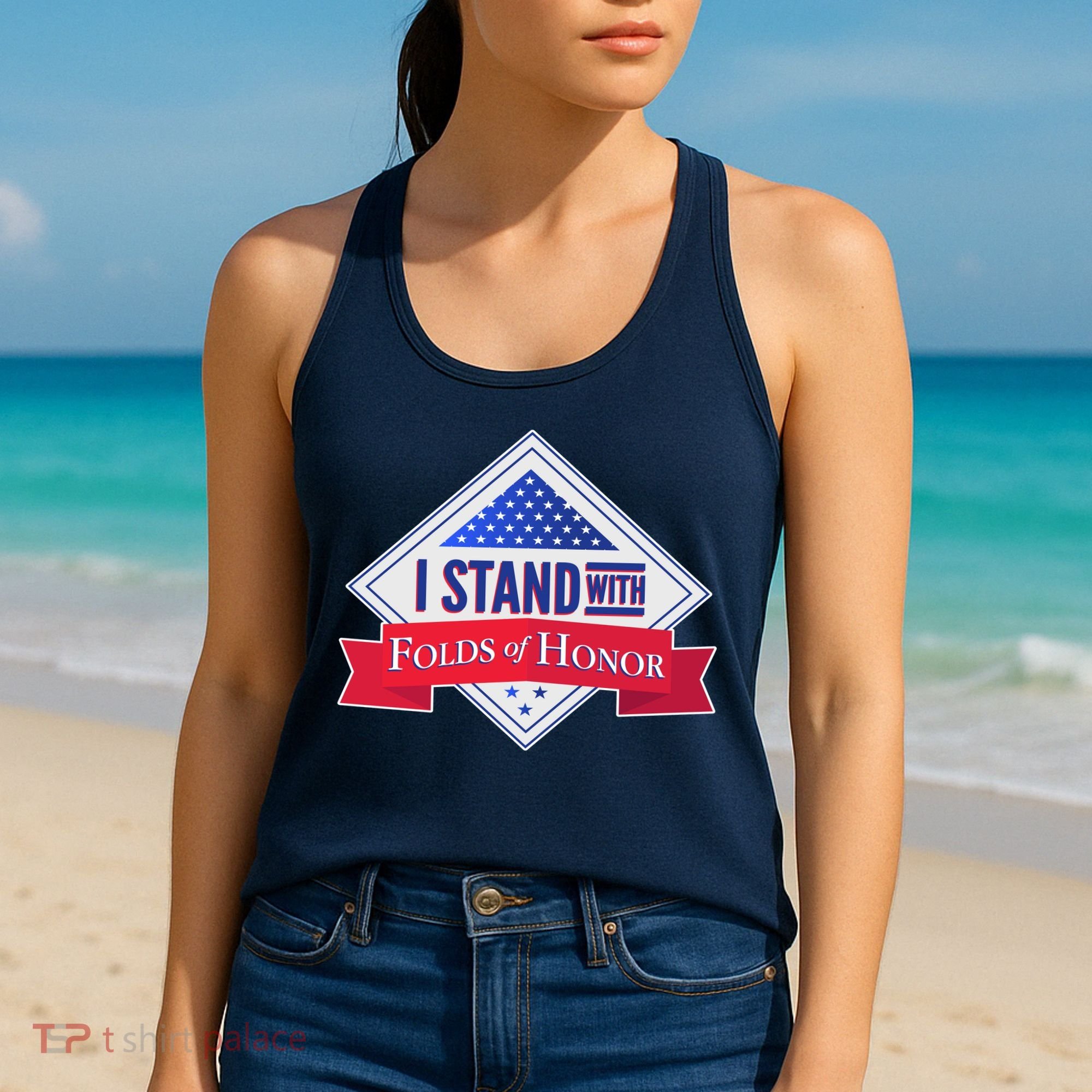 I Stand With Folds Of Honor Women's Tank Top