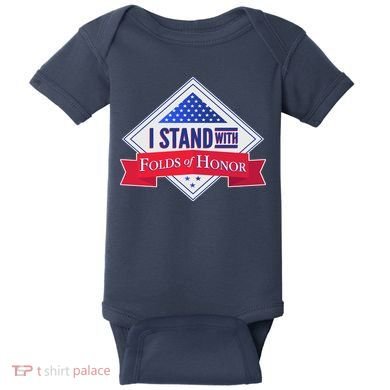 I Stand With Folds Of Honor Baby Bodysuit