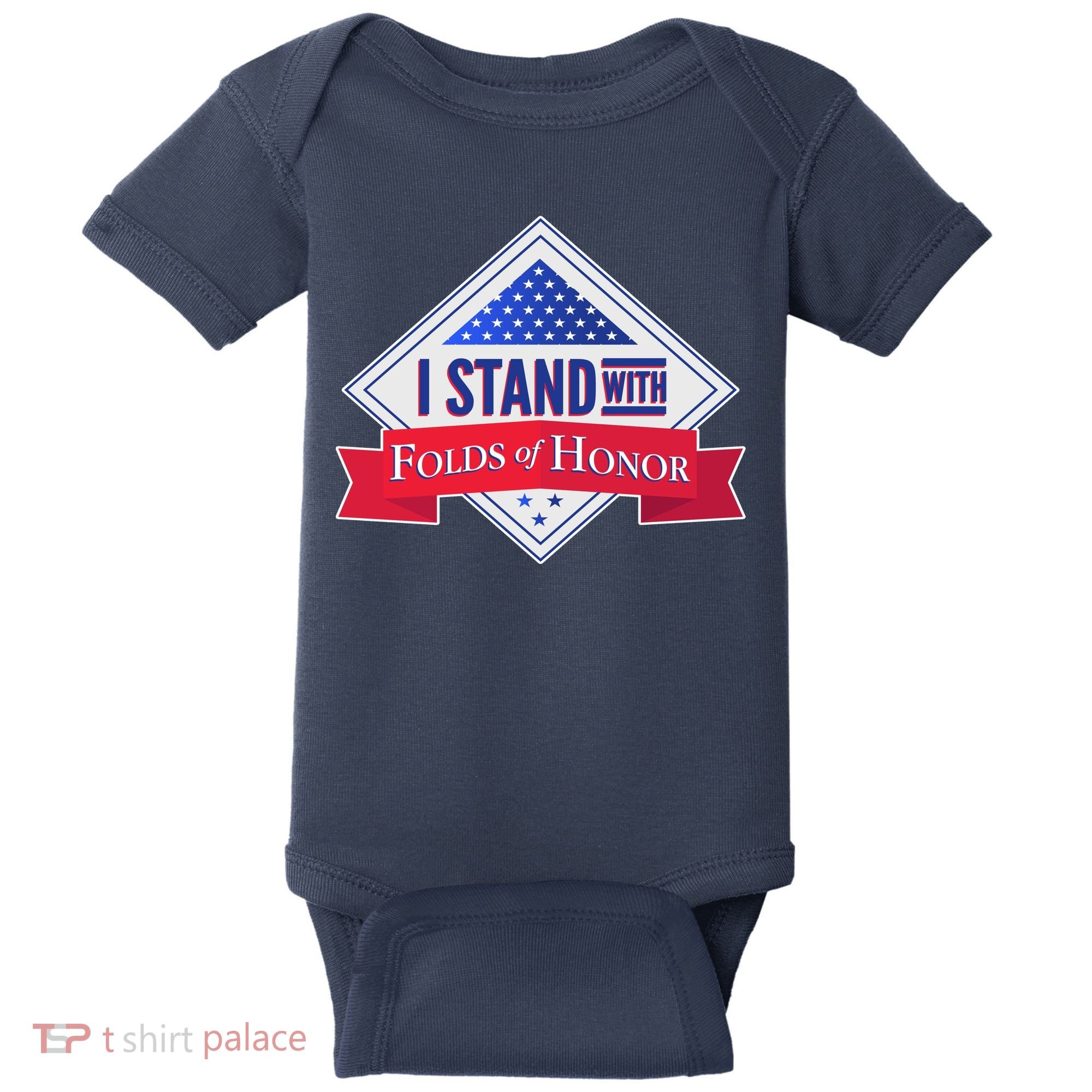 I Stand With Folds Of Honor Baby Bodysuit