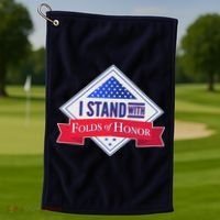 I Stand With Folds Of Honor Golf Towel thumb 1