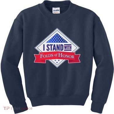 I Stand With Folds Of Honor Kids Sweatshirt