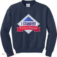 I Stand With Folds Of Honor Kids Sweatshirt thumb 0