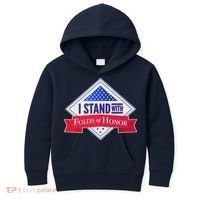 I Stand With Folds Of Honor Kids Hoodie thumb 0