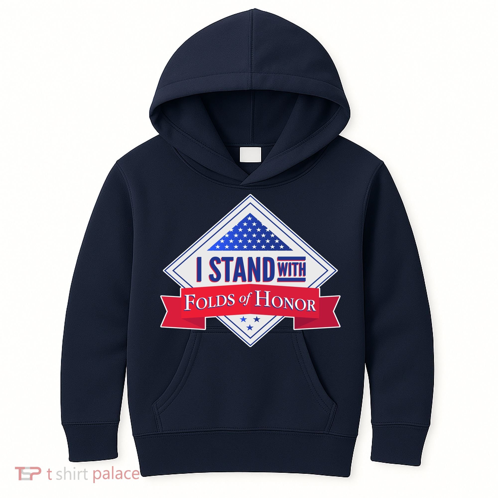 I Stand With Folds Of Honor Kids Hoodie