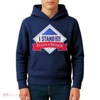 I Stand With Folds Of Honor Kids Hoodie thumb 4