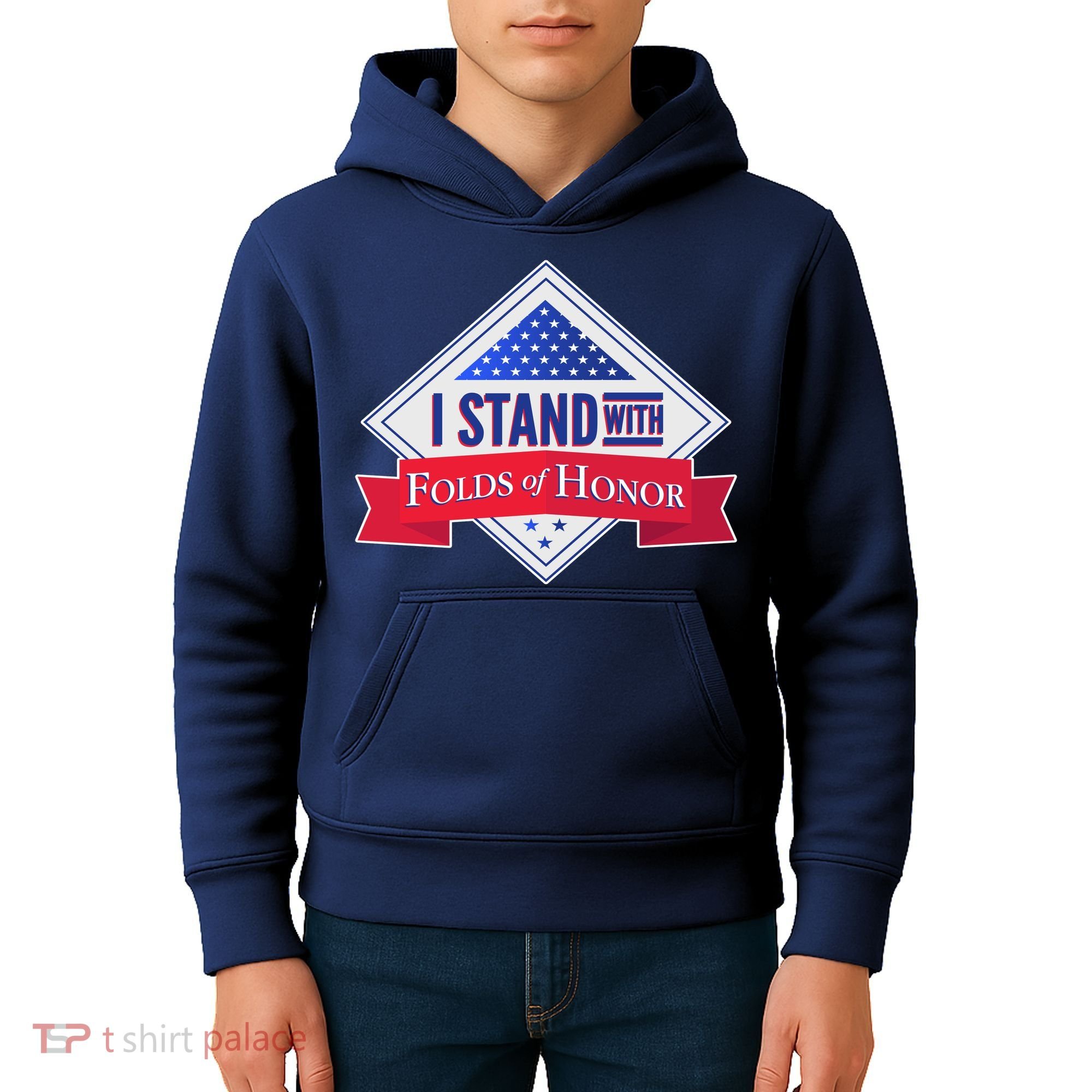 I Stand With Folds Of Honor Kids Hoodie