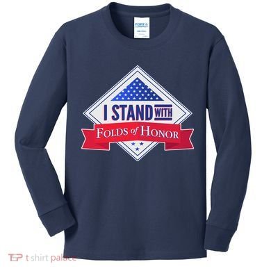 I Stand With Folds Of Honor Kids Long Sleeve Shirt
