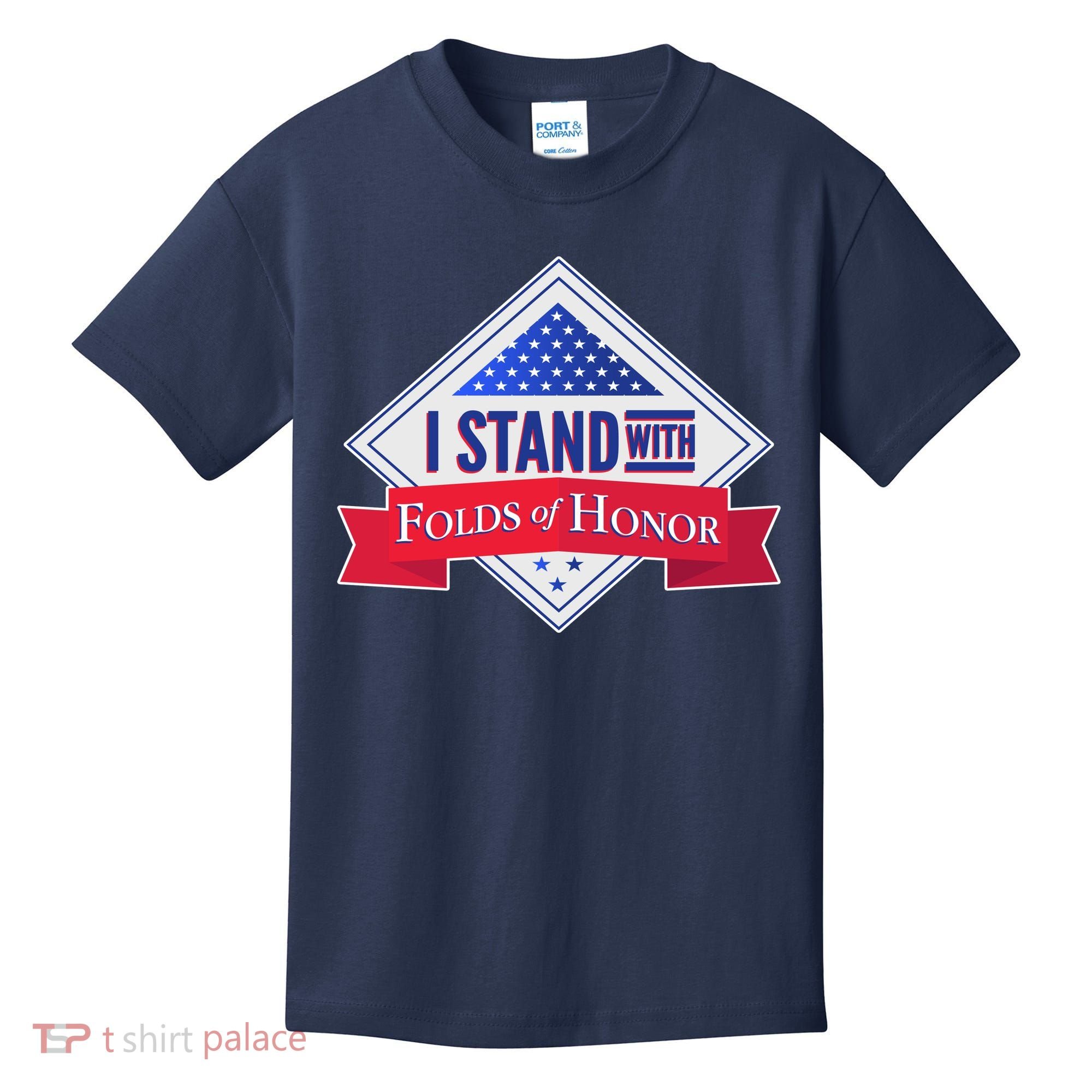 I Stand With Folds Of Honor Kids T-Shirt