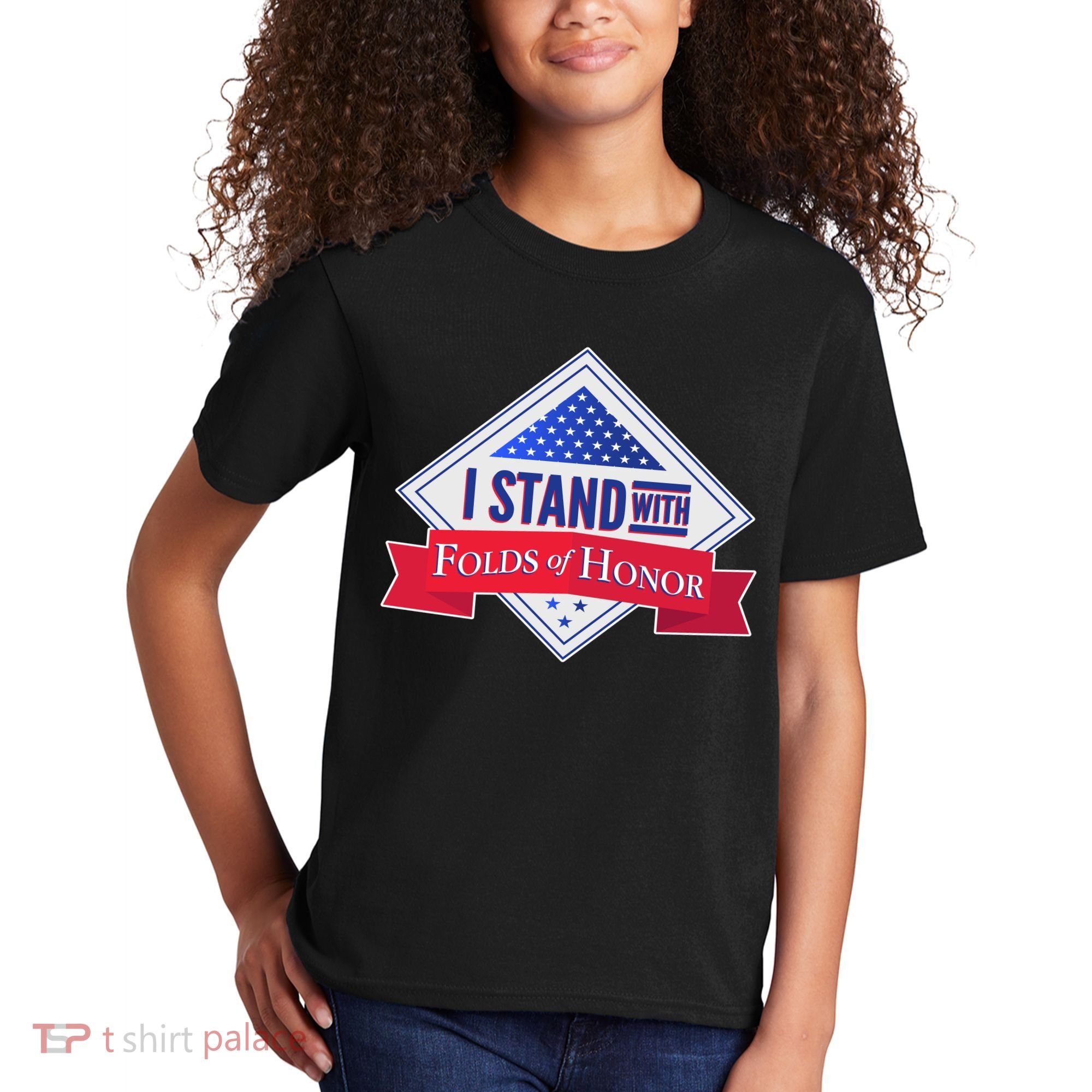 I Stand With Folds Of Honor Kids T-Shirt