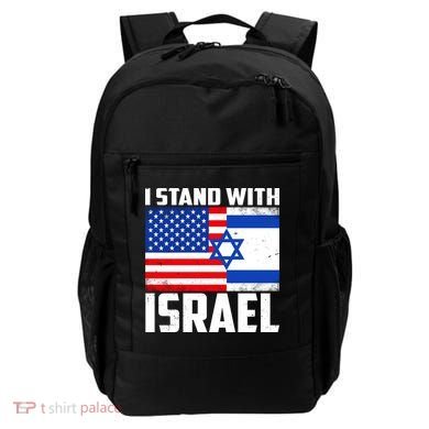 I Stand With Israel US Flags United Distressed Backpack