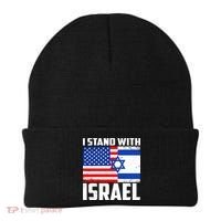 I Stand With Israel US Flags United Distressed Beanie thumb 0