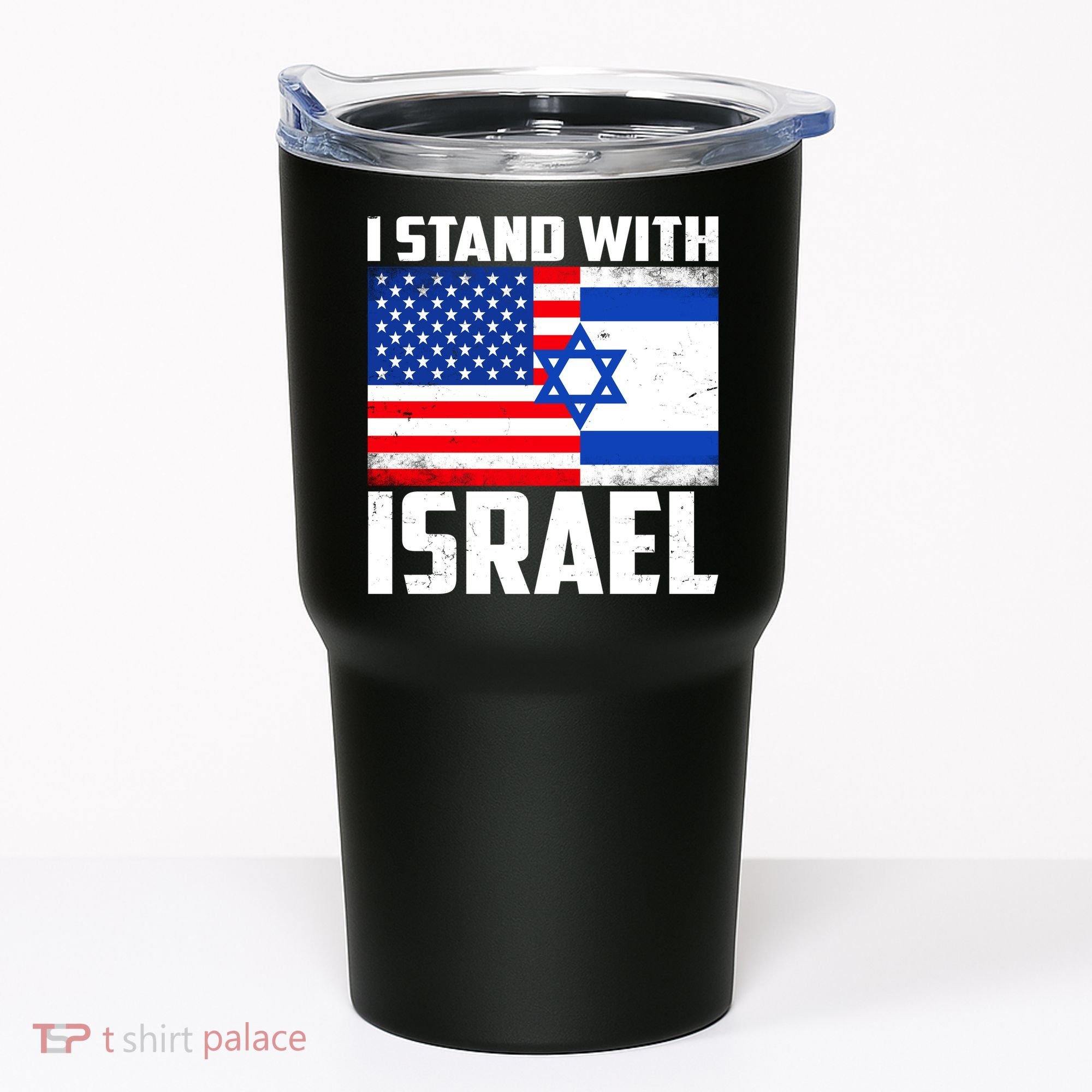 I Stand With Israel US Flags United Distressed Tumbler