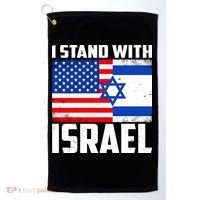 I Stand With Israel US Flags United Distressed Golf Towel thumb 0