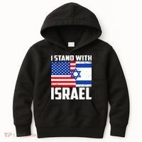 I Stand With Israel US Flags United Distressed Kids Hoodie thumb 0