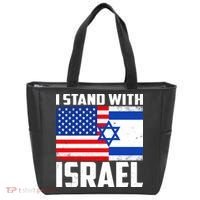 I Stand With Israel US Flags United Distressed Tote Bag thumb 0
