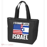 I Stand With Israel US Flags United Distressed Tote Bag thumb 3