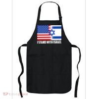 I Stand With Israel USA Flags United Together Apron thumb 0