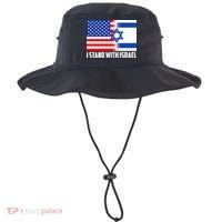 I Stand With Israel USA Flags United Together Bucket Hat thumb 0