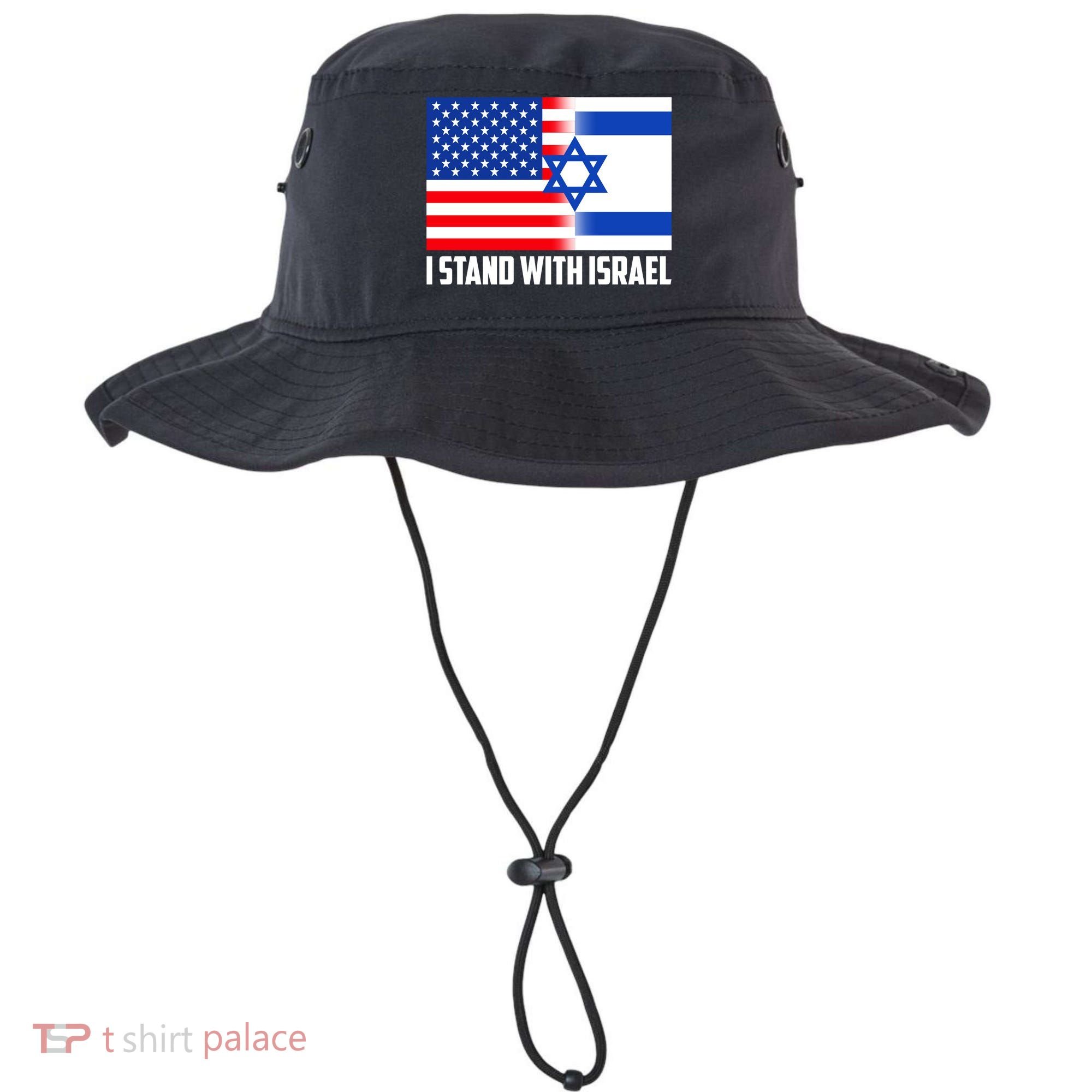 I Stand With Israel USA Flags United Together Bucket Hat