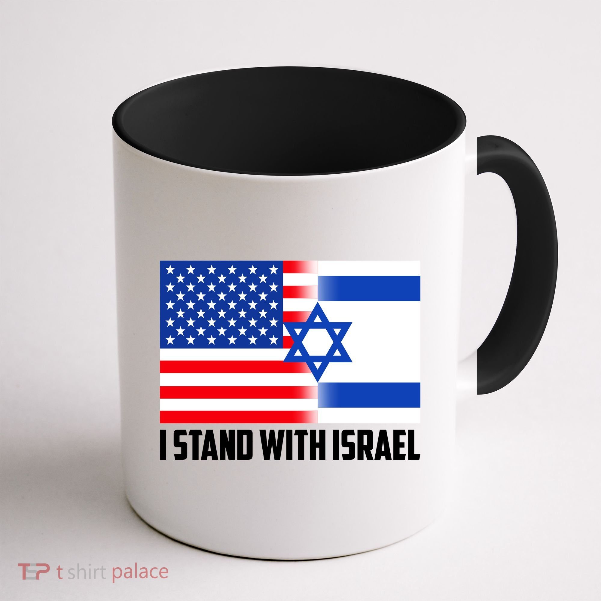 I Stand With Israel USA Flags United Together Coffee Mug