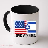 I Stand With Israel USA Flags United Together Coffee Mug thumb 0