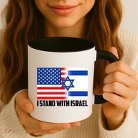 I Stand With Israel USA Flags United Together Coffee Mug thumb 3