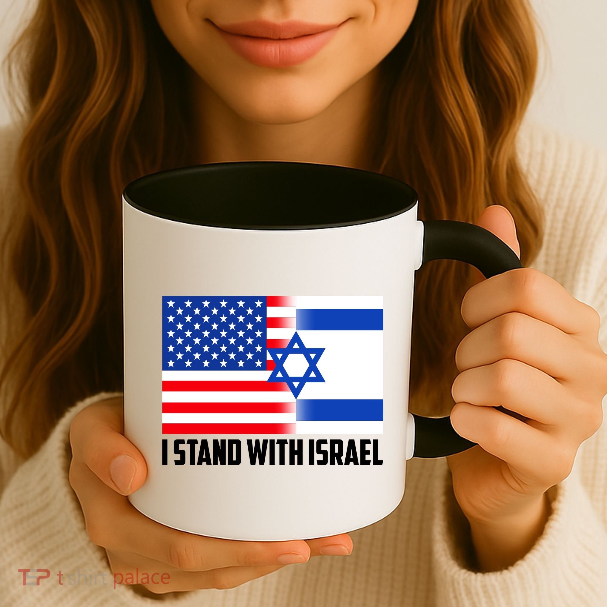 I Stand With Israel USA Flags United Together Coffee Mug