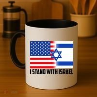 I Stand With Israel USA Flags United Together Coffee Mug thumb 4