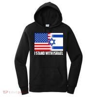 I Stand With Israel USA Flags United Together Women's Hoodie thumb 0
