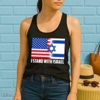 I Stand With Israel USA Flags United Together Women's Tank Top thumb 2