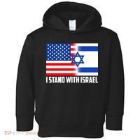I Stand With Israel USA Flags United Together Toddler Hoodie thumb 0