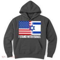 I Stand With Israel USA Flags United Together Hoodie thumb 0