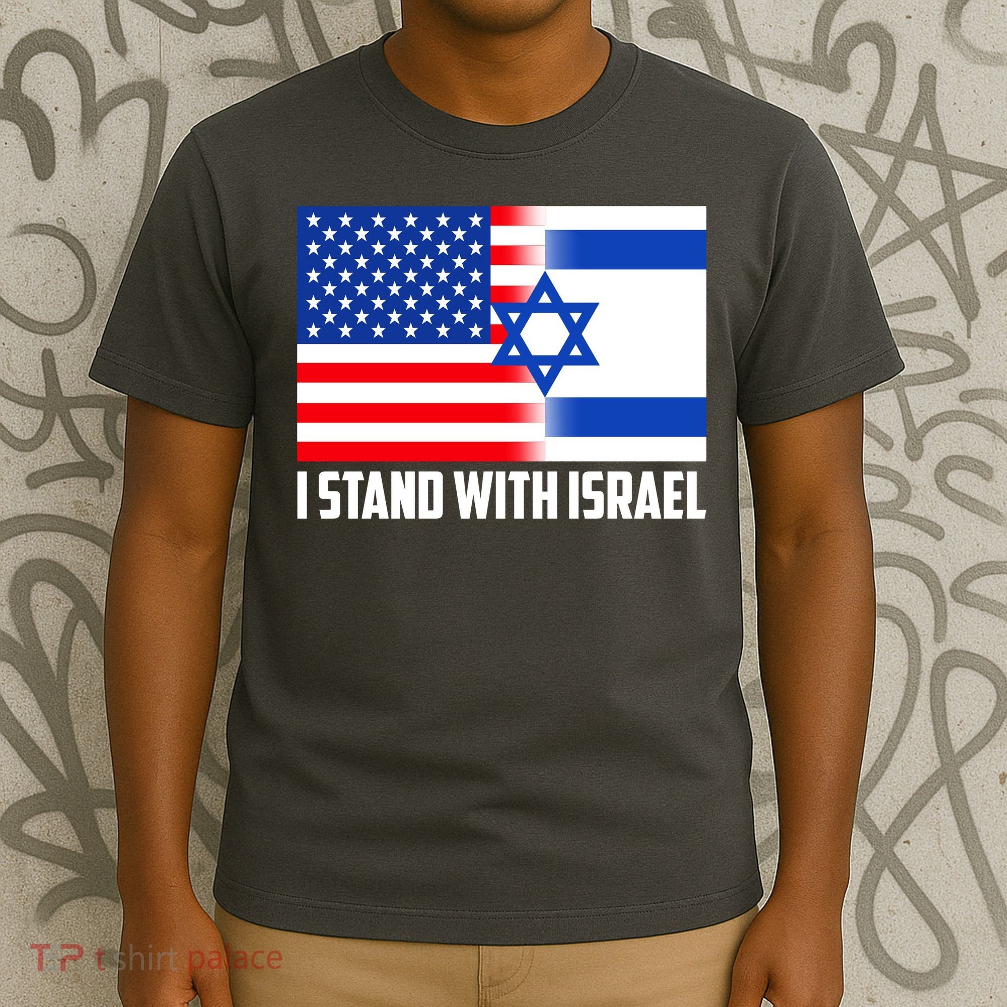I Stand With Israel USA Flags United Together T-Shirt