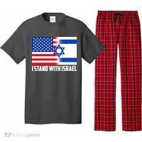 I Stand With Israel USA Flags United Together Pajama Set thumb 0