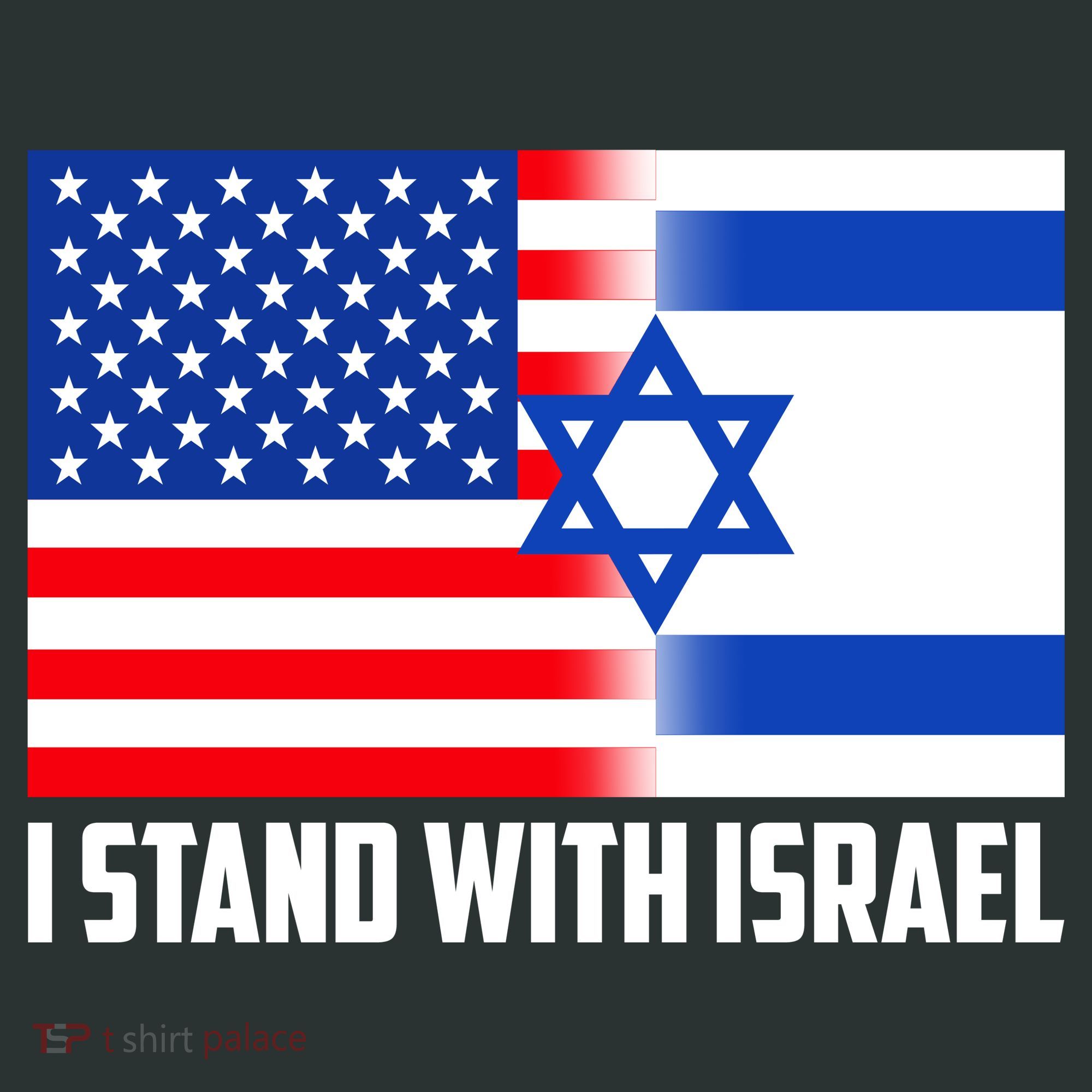 I Stand With Israel USA Flags United Together Mousepad
